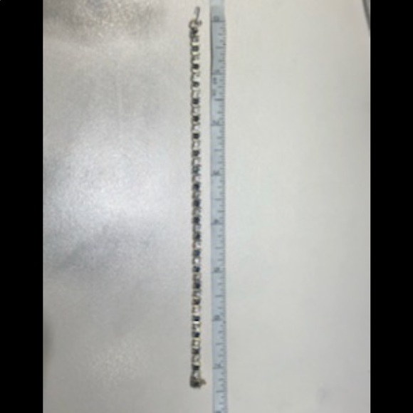 White & Blue Sapphire Tennis Bracelet - Picture 3 of 3